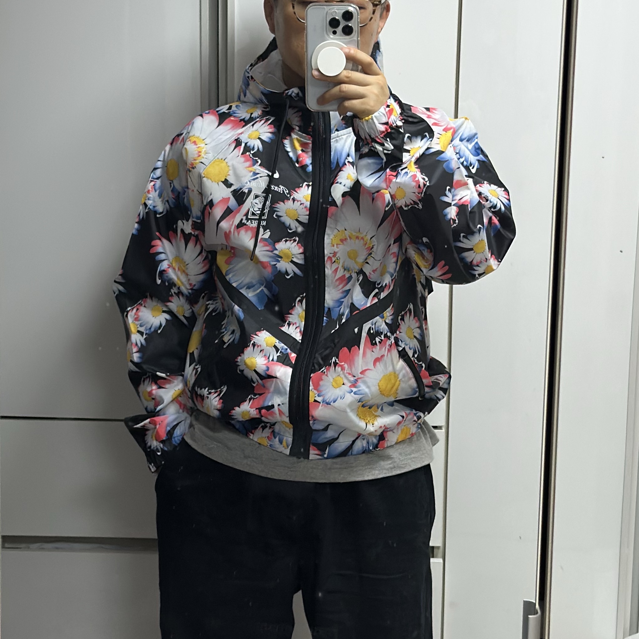 Nike x Peaceminusone Korea Anthem Jacket Black (IH1622-010) (Non Marking Ver.) 착용 스타일 - 1