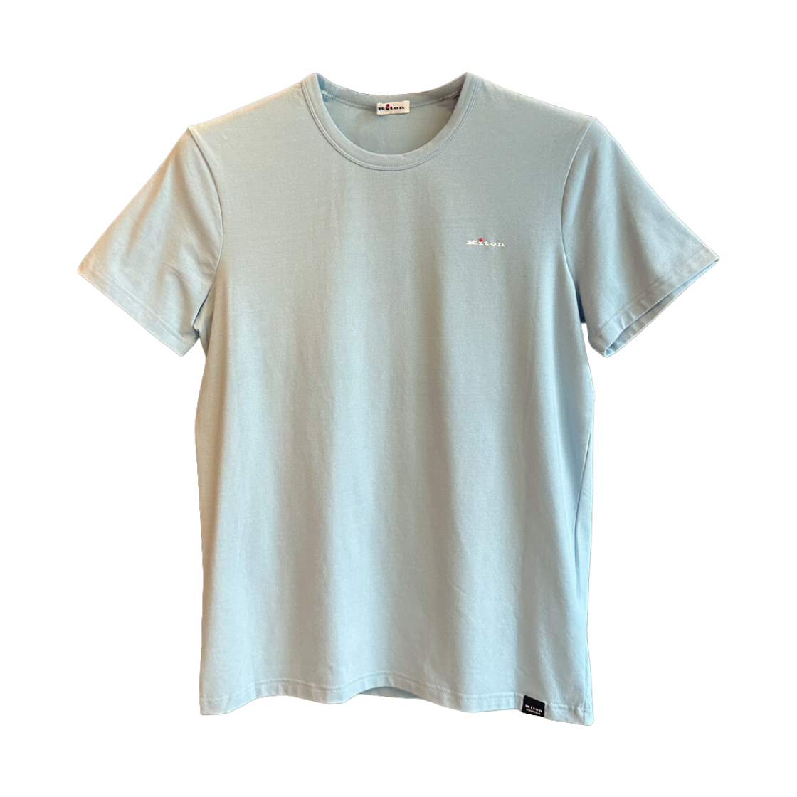 키톤 라운드넥 로고 숏슬리브 티셔츠 스카이(Kiton Roundneck Logo Short Sleeve T-Shirt Sky)