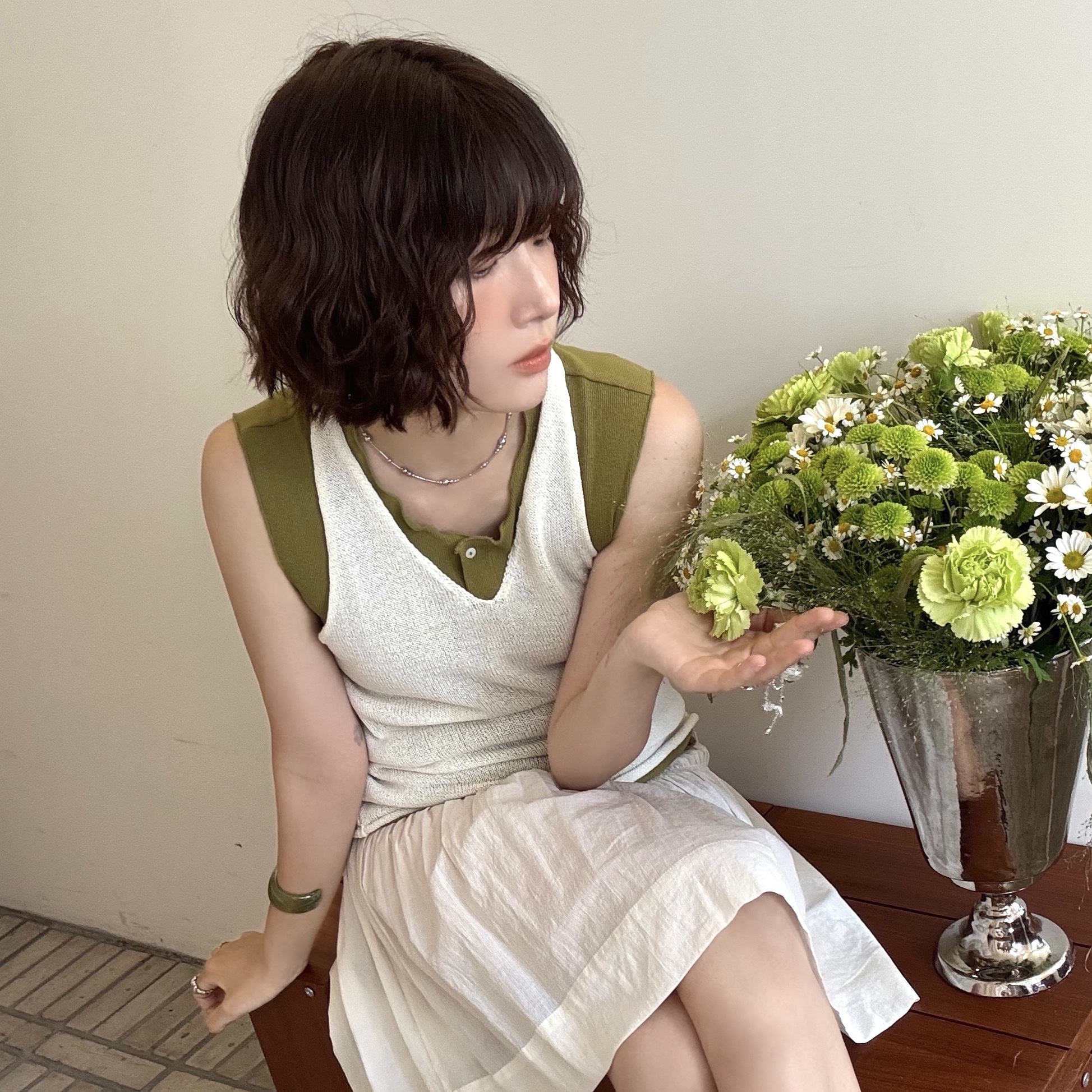 Riomeu Silver Melody Necklace 착용 스타일 - 1