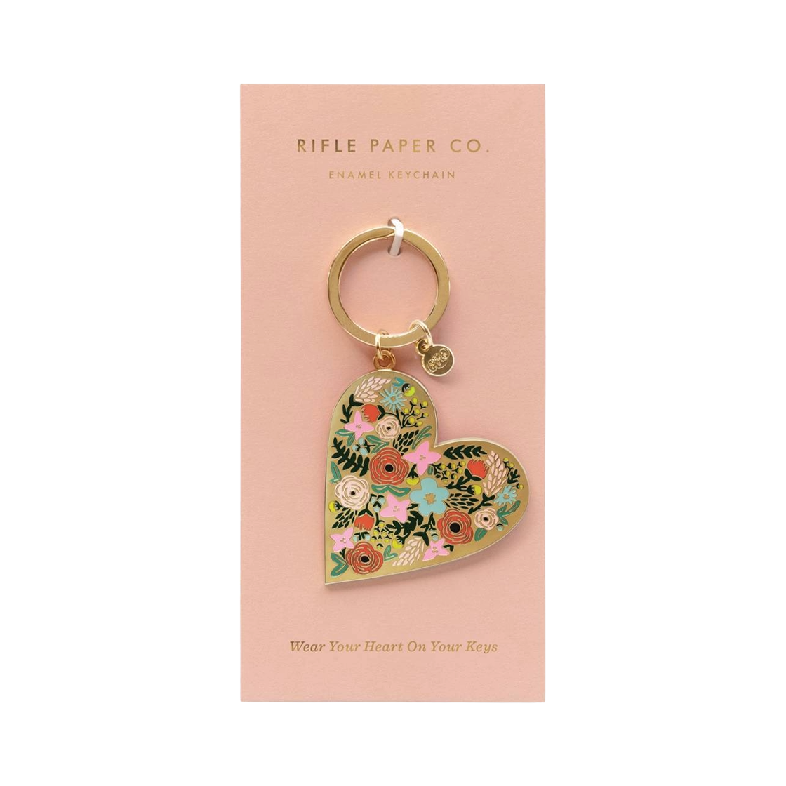 EKM005 RIFLE PAPER CO. Floralheart Keychain