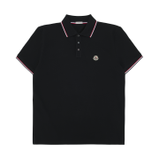 Moncler Logo Cotton Polo Shirt Black - 25FW