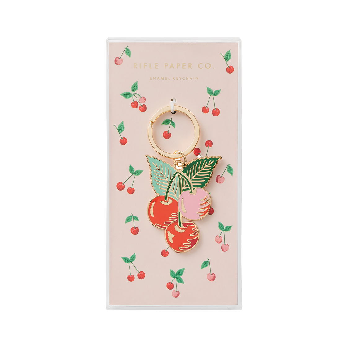 EKM011 RIFLE PAPER CO. Cherries Enamel Keychain