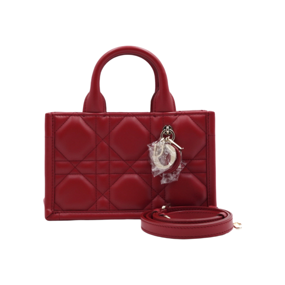 ITUFG3HQ9JV5 Dior S5573OWHP Red Mini Lady Dior Book Tote Bag