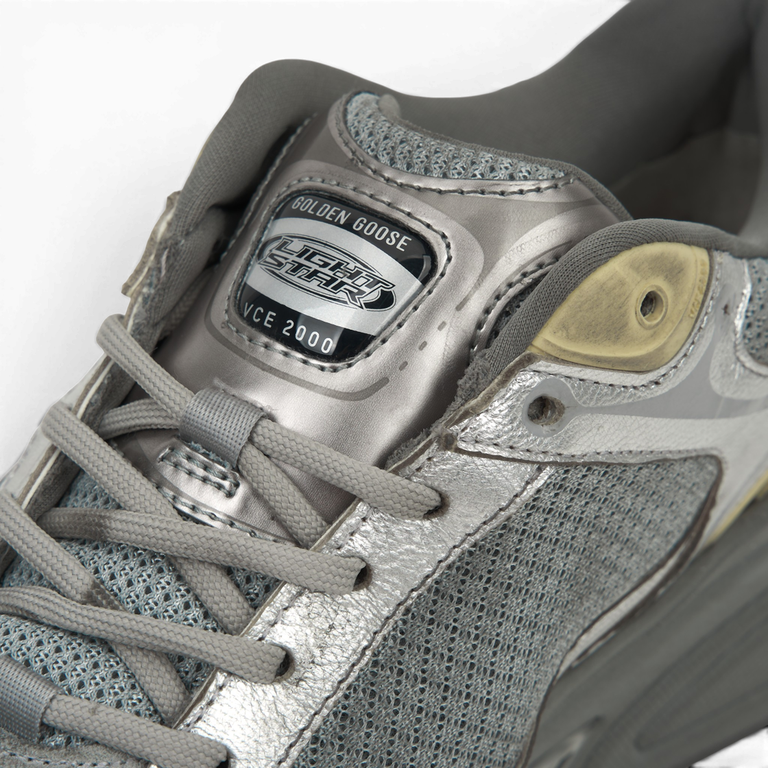 골든구스 라이트스타 그레이 실버 메탈릭 레더 힐 탭 스니커즈(Golden Goose Lightstar Grey Silver Metallic Leather Heel Tab Sneakers) - 7
