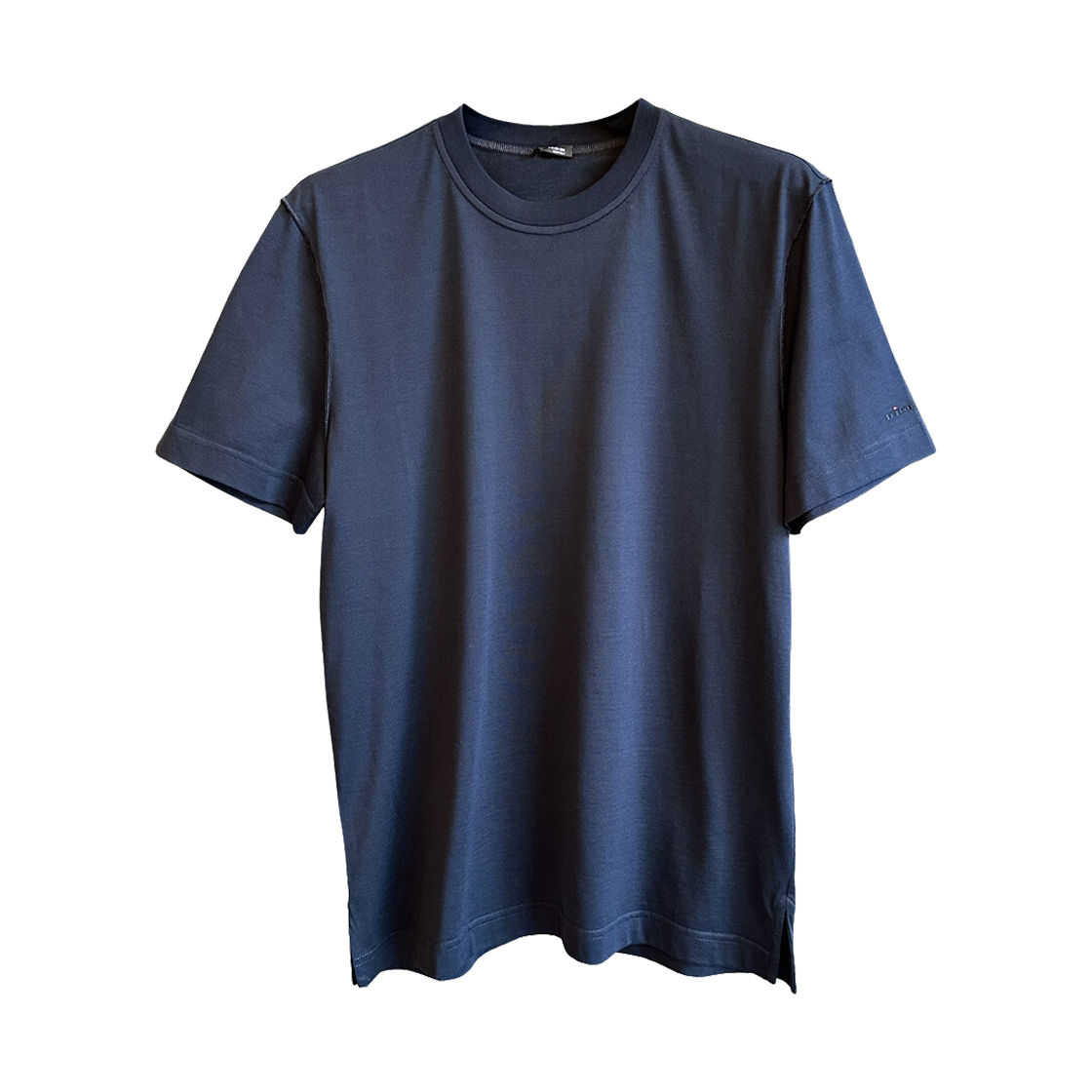 키톤 로고 코튼 숏슬리브 티셔츠 네이비(Kiton Logo Cotton Short Sleeve T-Shirt Navy)
