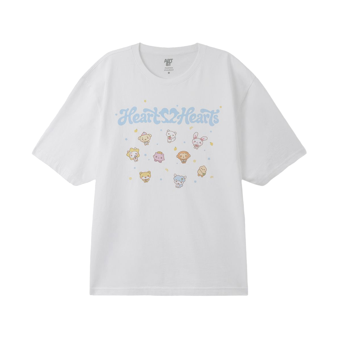 무신사 스탠다드 x 하츠투하츠 티셔츠 화이트(Musinsa Standard x Hearts2Hearts T-Shirt White)