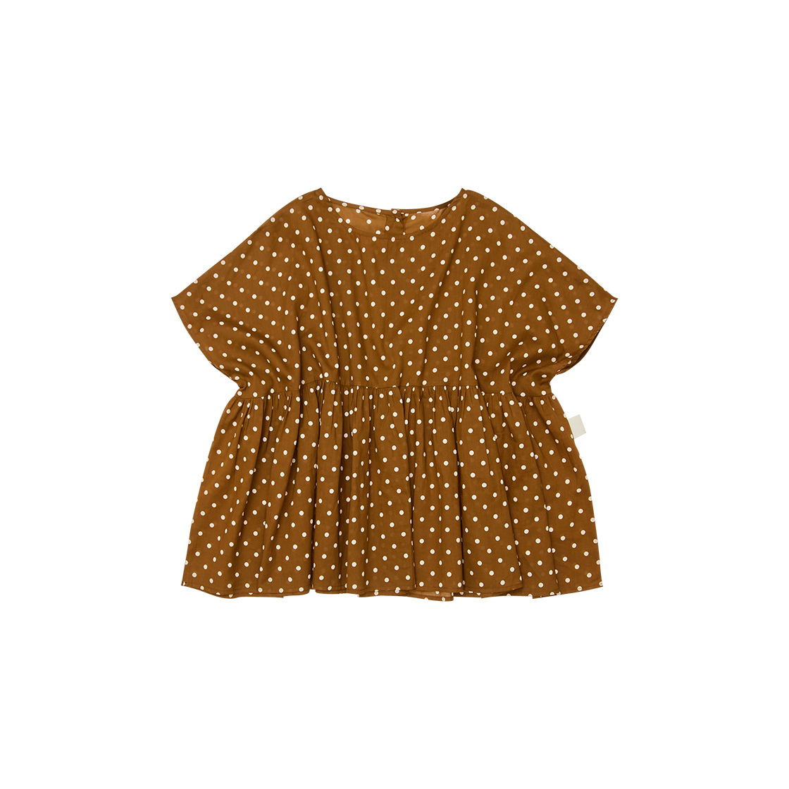 고트 도트 페플럼 탑 A type 브라운((W) GORT Dot Peplum Top A Type Brown)