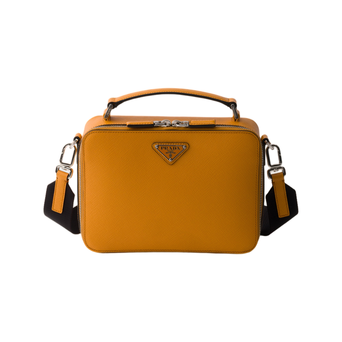 2VH069-9Z2-F0287 Prada Brique Medium Saffiano Leather Bag Amber