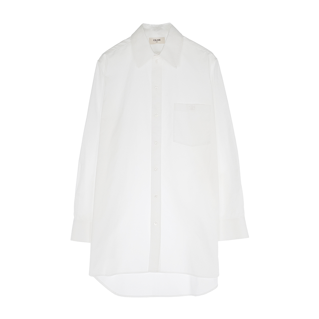 ITGM8MSADT4V Celine Embroidered Triomphe Long Shirt White