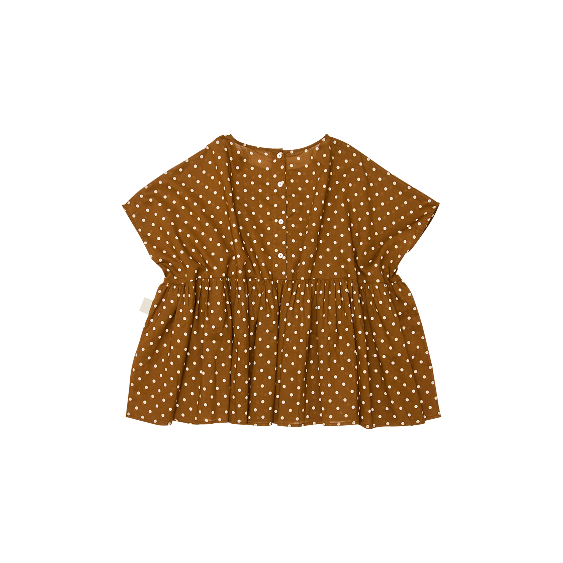고트 도트 페플럼 탑 A type 브라운((W) GORT Dot Peplum Top A Type Brown) - 2