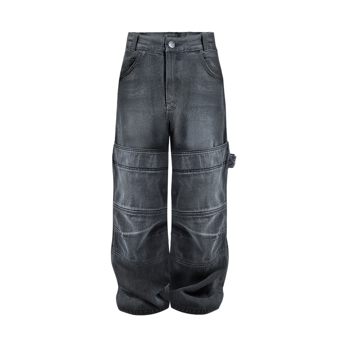 에이엑스커넥션 카펜터 워시드 와이드 데님 팬츠 그레이(AX CONNECTION Carpenter Washed Wide Denim Pants Grey)