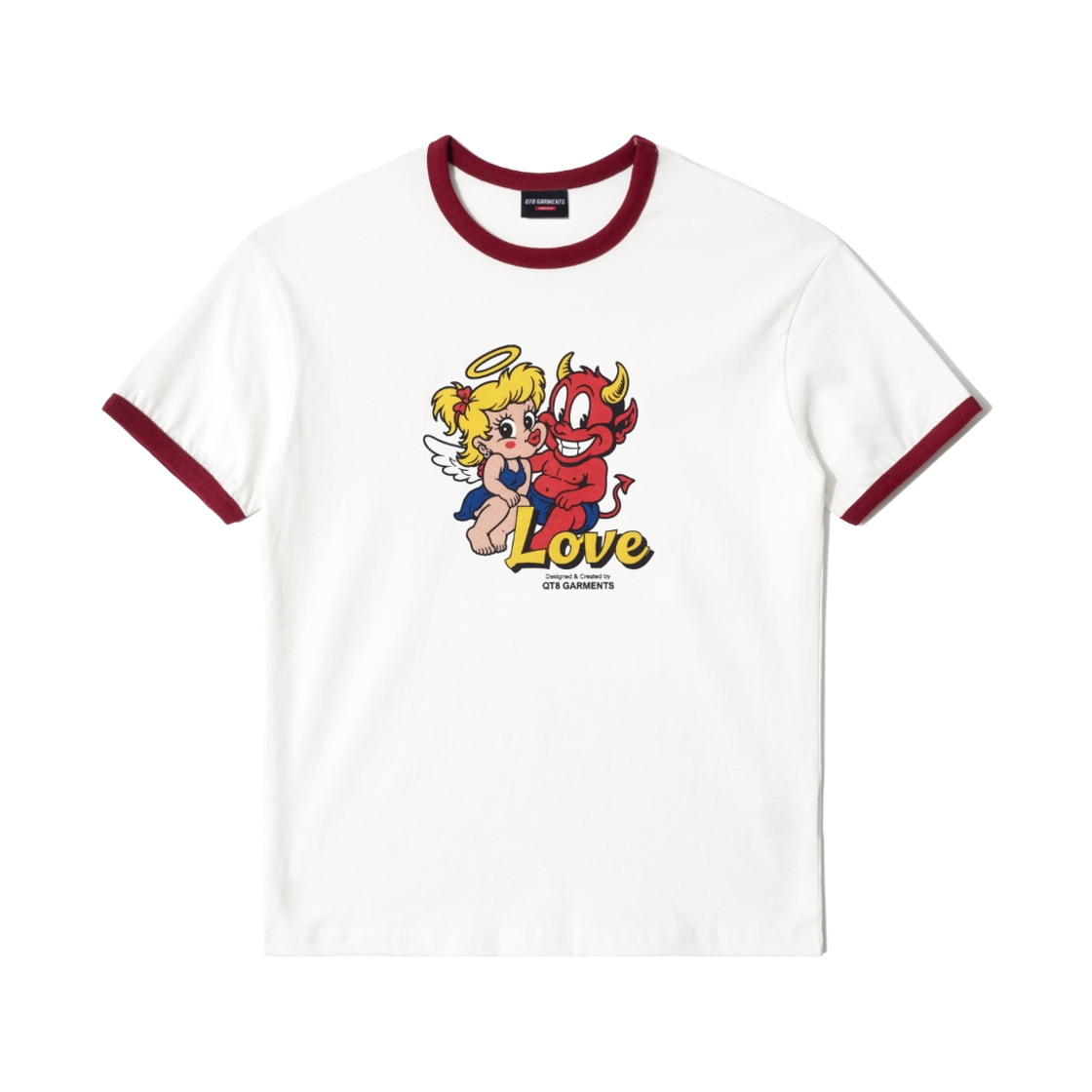 큐티에잇 가먼츠 러브 링거 티 버건디(QT8 GARMENTS Love Ringer Tee Burgundy) - 1