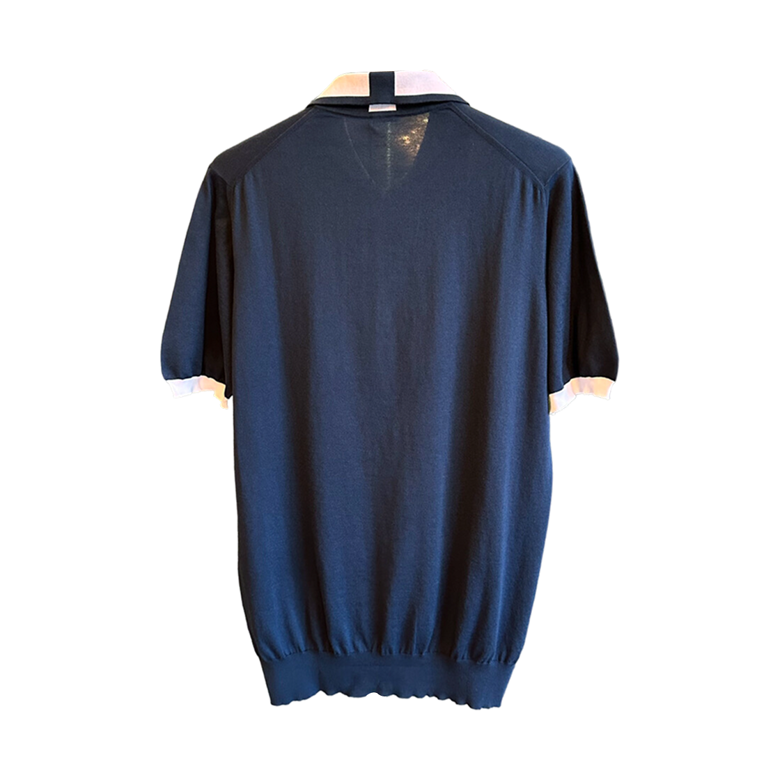 키톤 하프 집 투톤 폴로 셔츠 네이비(Kiton Half Zip Two-Tone Polo Shirt Navy) - 2