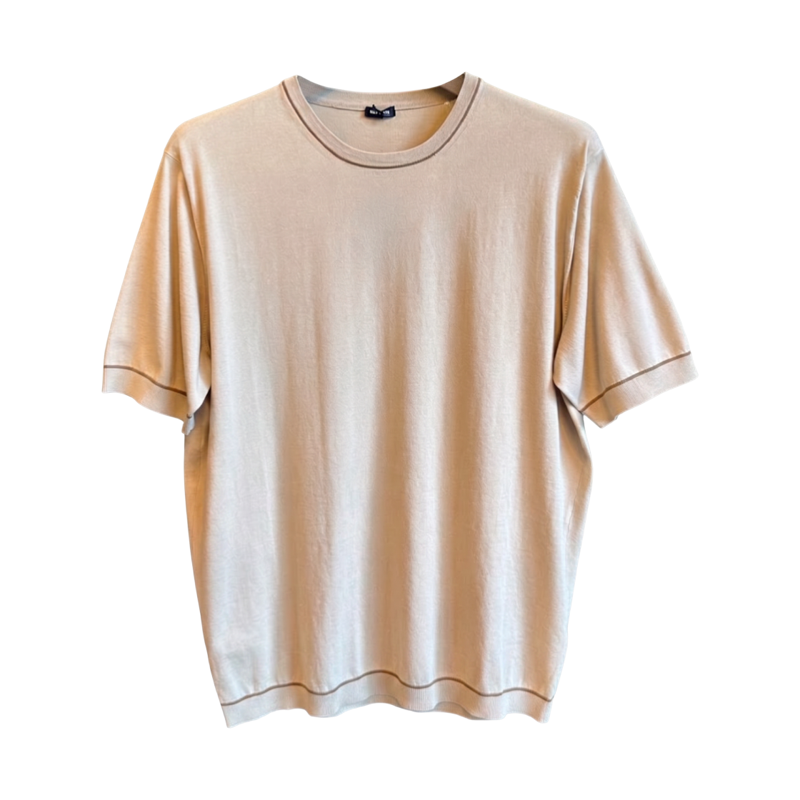 키톤 스티치 디테일 코튼 니트 베이지(Kiton Stitch Detail Cotton Knit Beige)