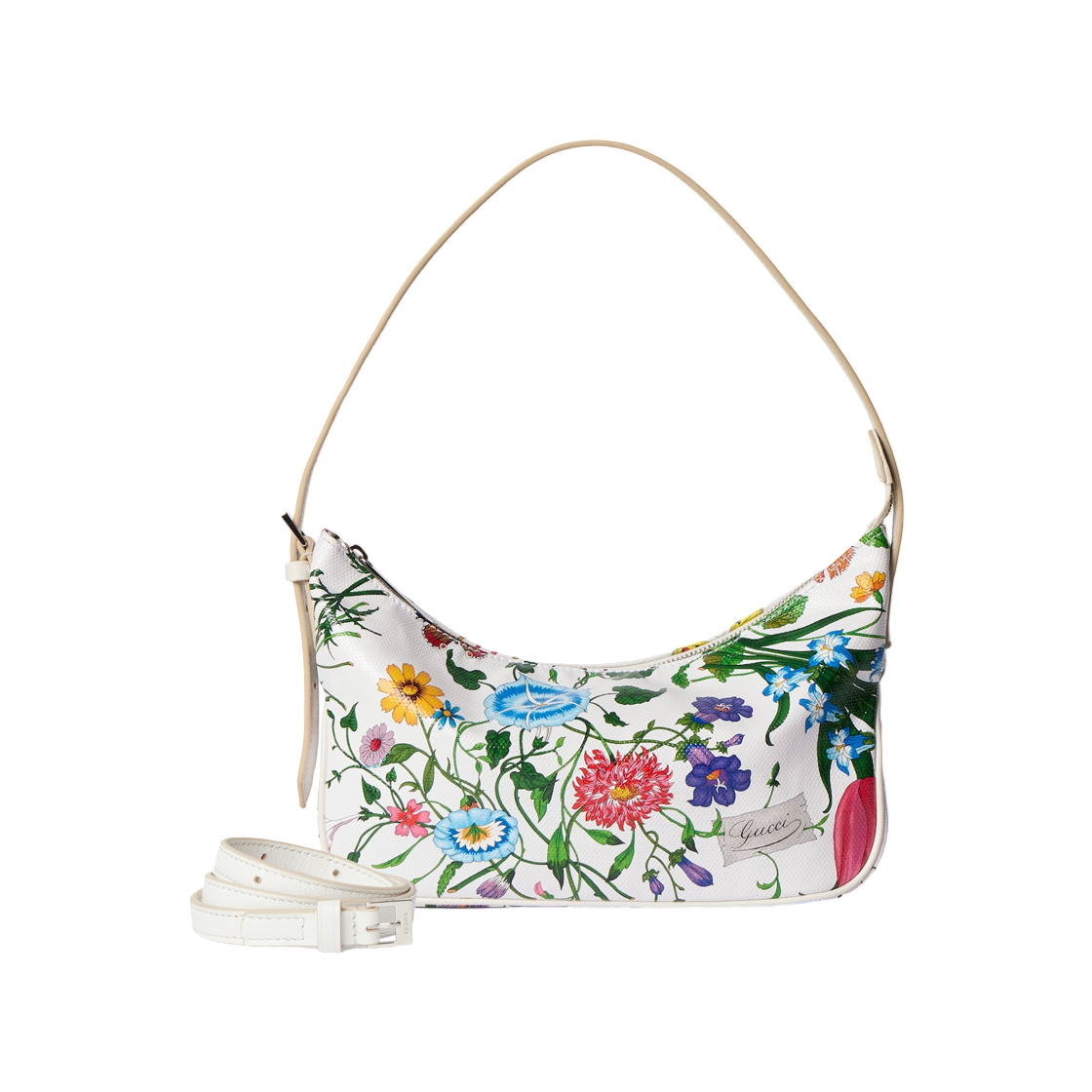 874743-FAF8S-9045 Gucci Lady Lunetta Small Shoulder Bag White Multicolor