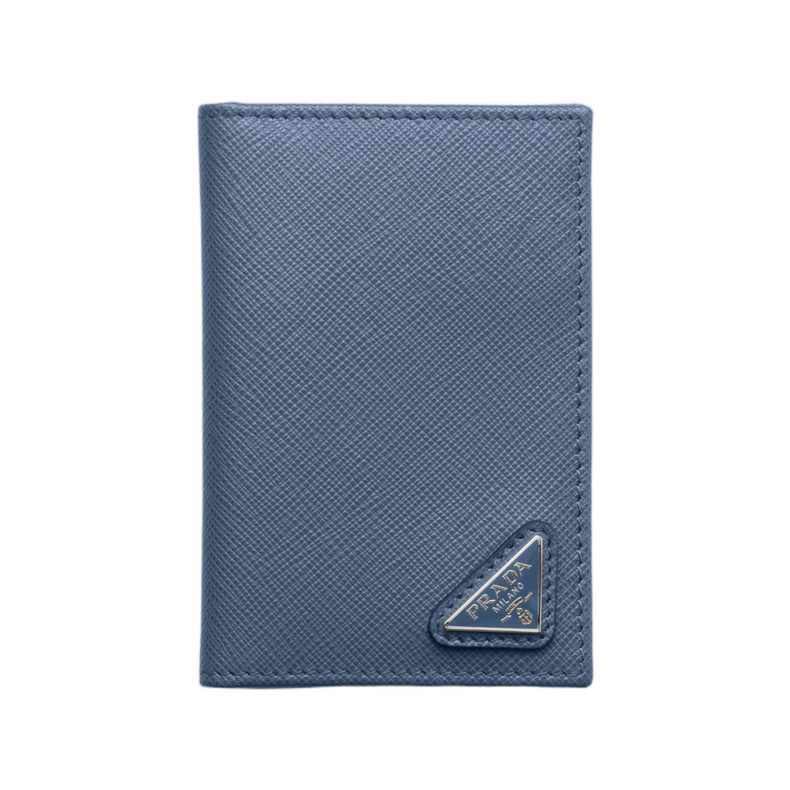 2MC101-QHH-F0D57 Prada Saffiano Leather Card Holder Aviation Blue
