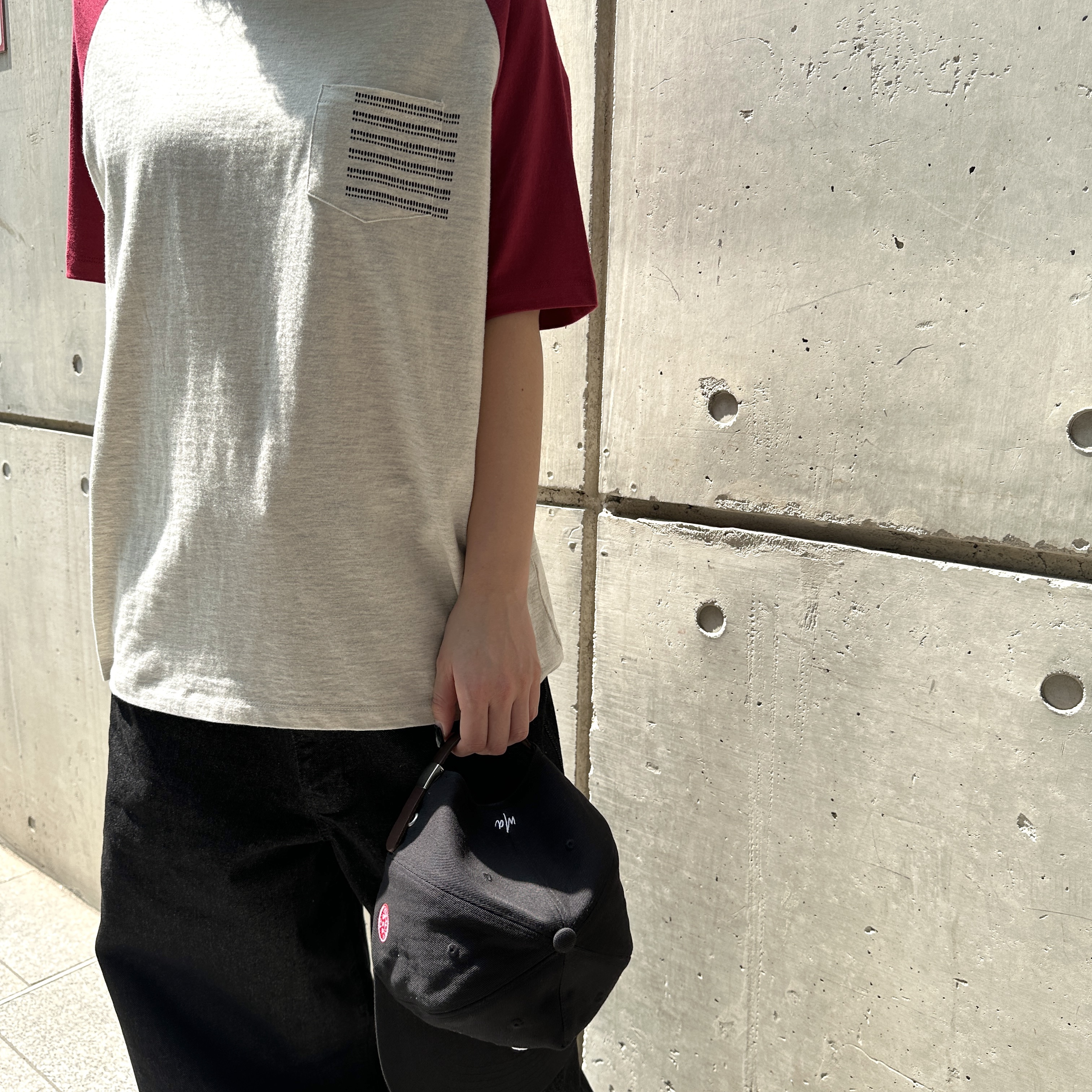 Millo Archive MA Baseball Logo Cap Black, Millo Archive Human Typo Denim Pants Denim Black 착용 스타일 - 3