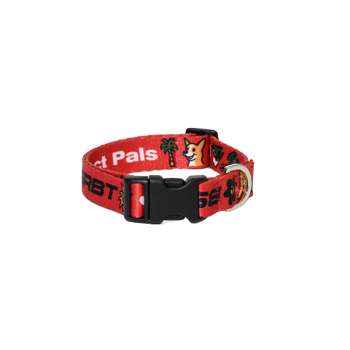 비에스래빗 퍼펙트팔스 프린트 웨빙 카라 레드(Bsrabbit Pawfect Pals Print Webbing Collar Red) - 2