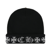 Chrome Hearts Big Daddy Cashmere Beanie Black (Cross Top Button Ver.)