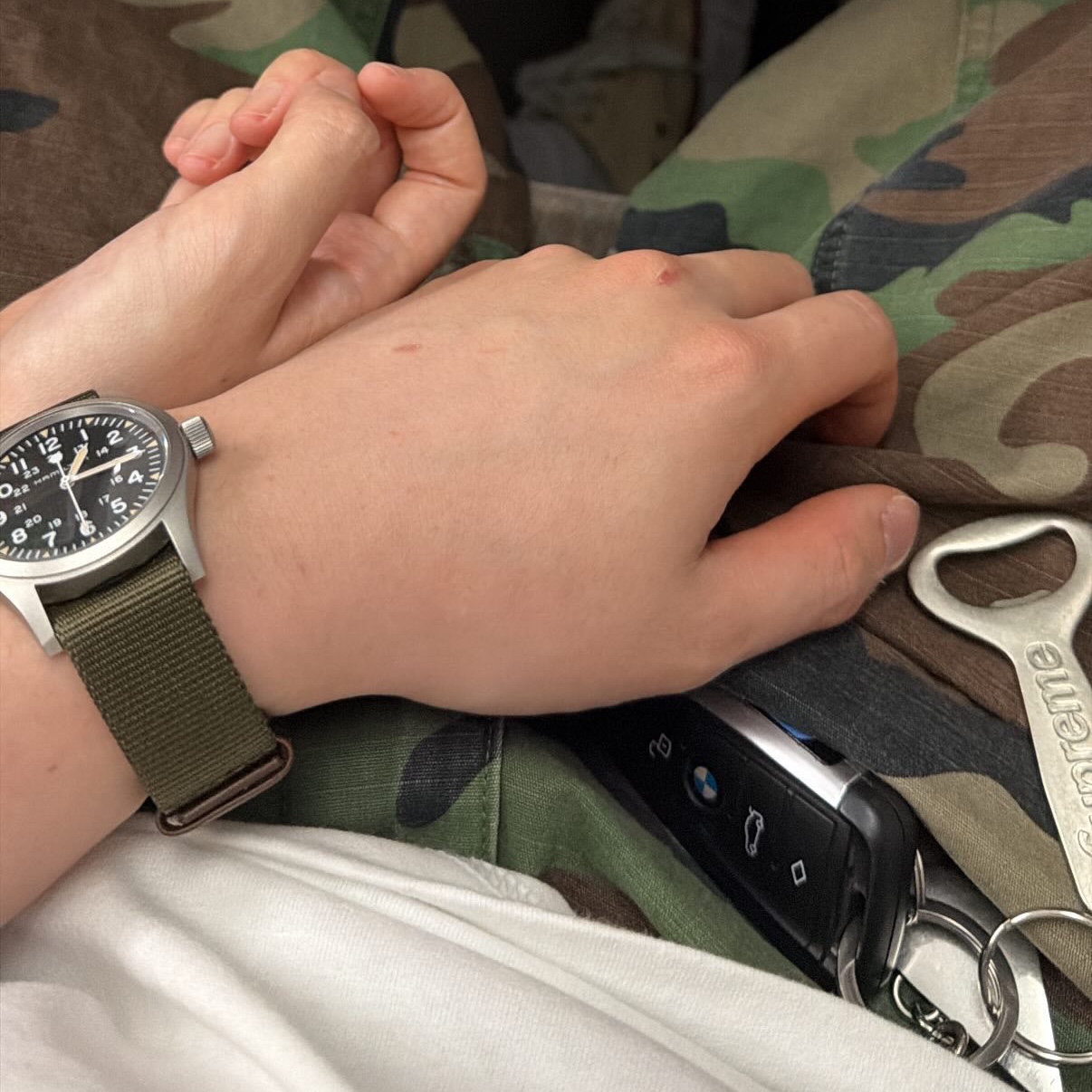 Supreme Cargo Short Woodland Camo - 26SS 착용 스타일