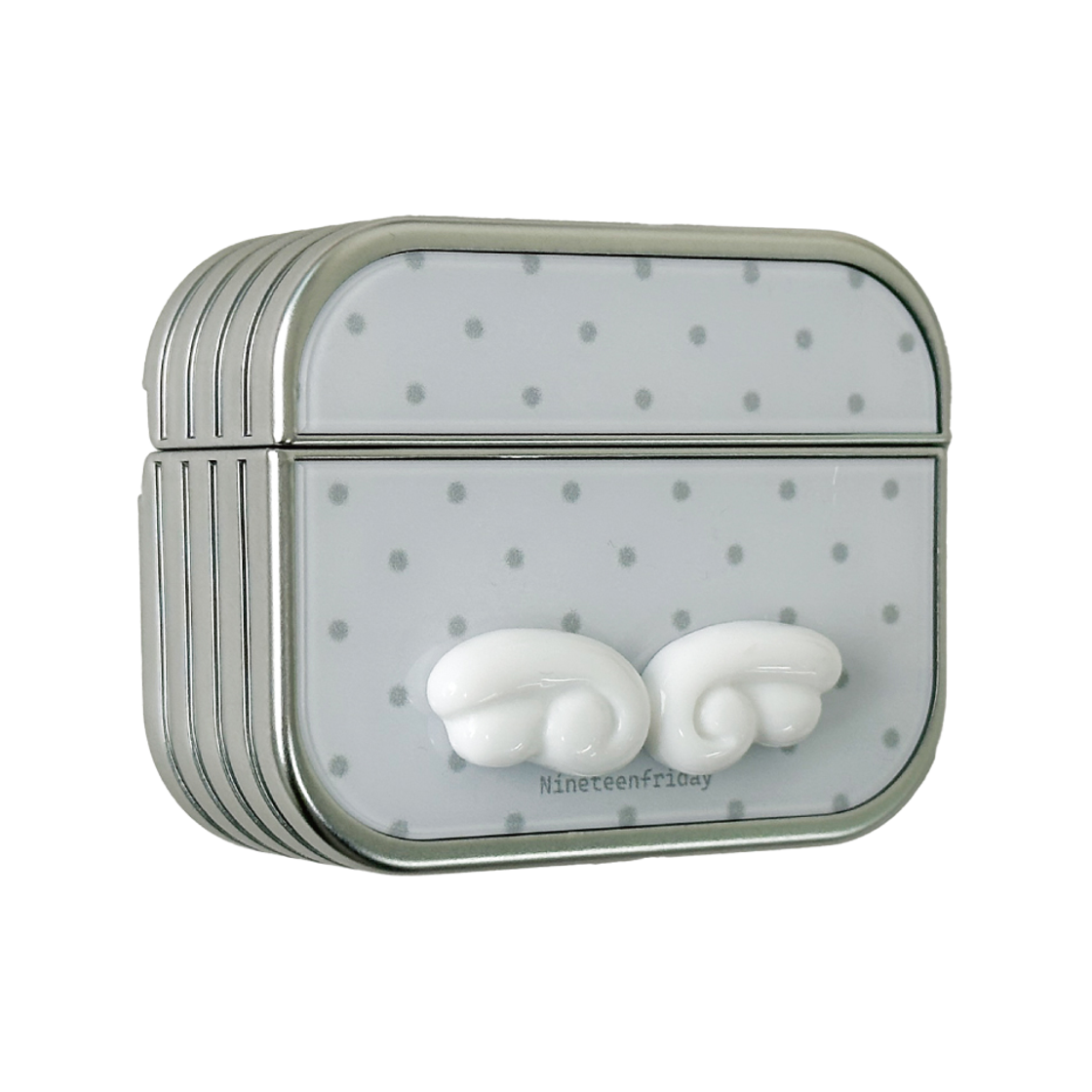 나인틴프라이데이 입체 엔젤 도트 에어팟 케이스 - 화이트(NINETEENFRIDAY 3D ANGEL DOT AIRPODS CASE - WHITE) - 2