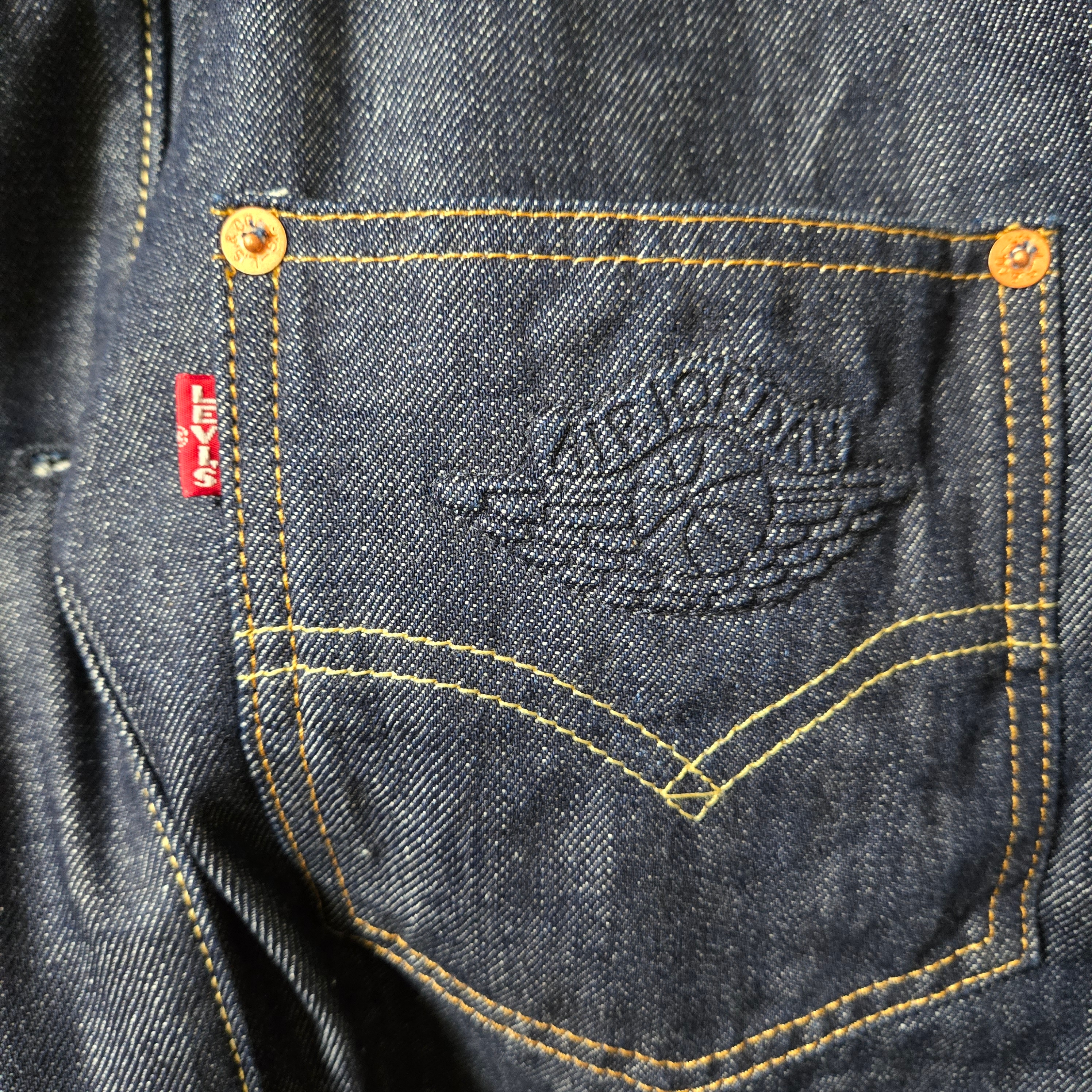 Levi's x Jordan Baggy Shorts Indigo, Levi's x Jordan Overshirt Jacket Indigo 착용 스타일 - 5