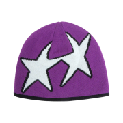 Twojeys Reversible Icon Beanie Balck Purple - 26FW