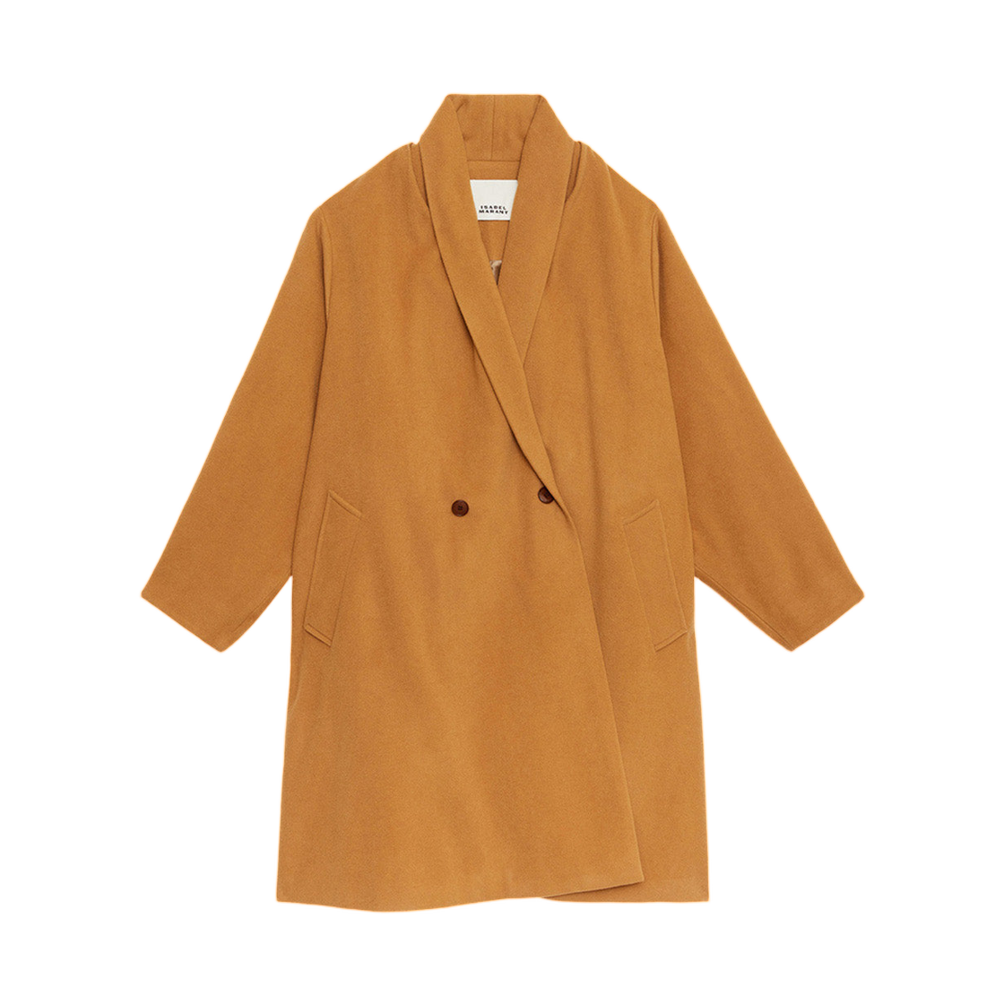 MA0466FA-C3D03I-50CM (W) Isabel Marant Elise Long Wool Blend Coat Camel