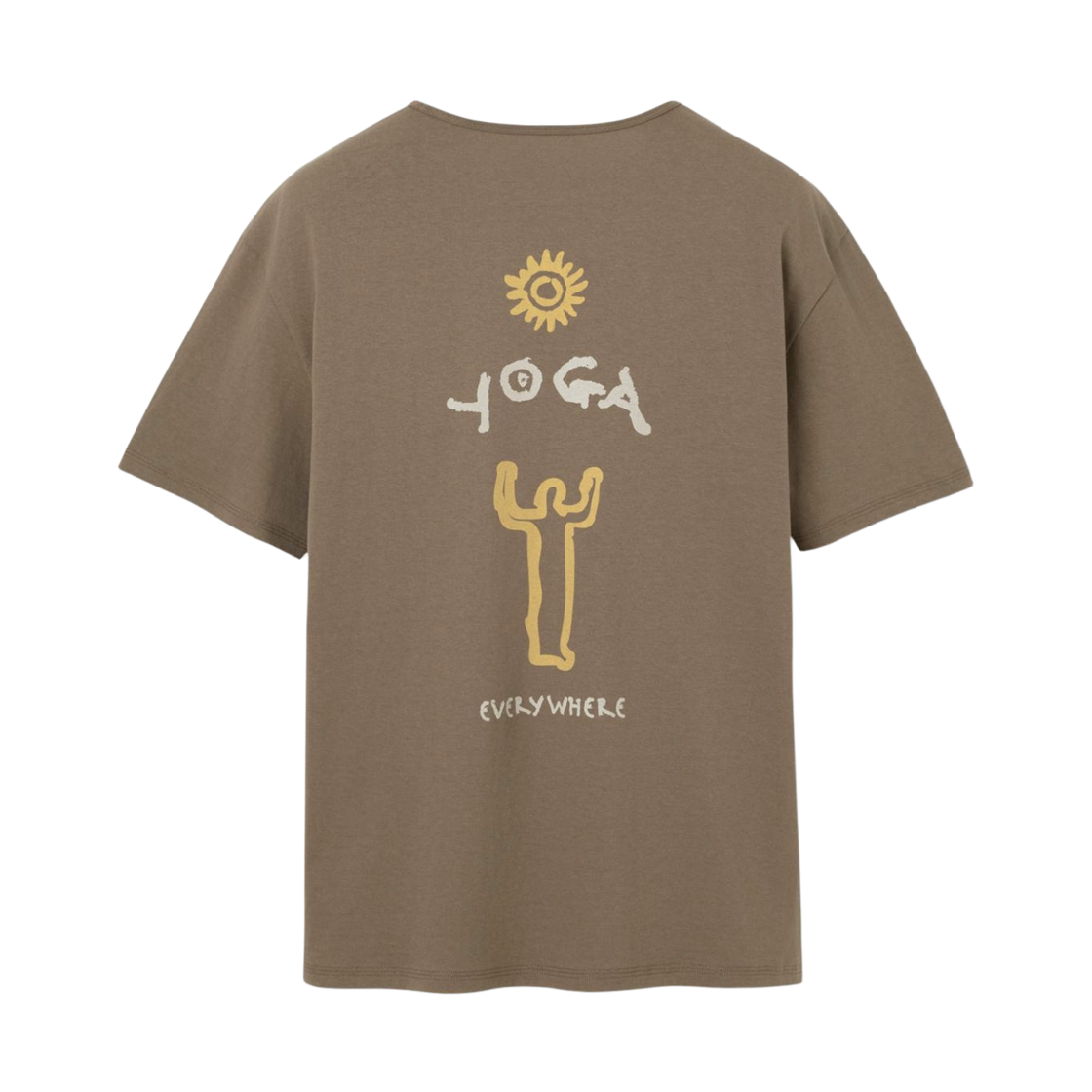 부디 무드라 수리야 드로잉 티셔츠 브라운(Budhi Mudra Surya Drawing T-Shirt Brown)