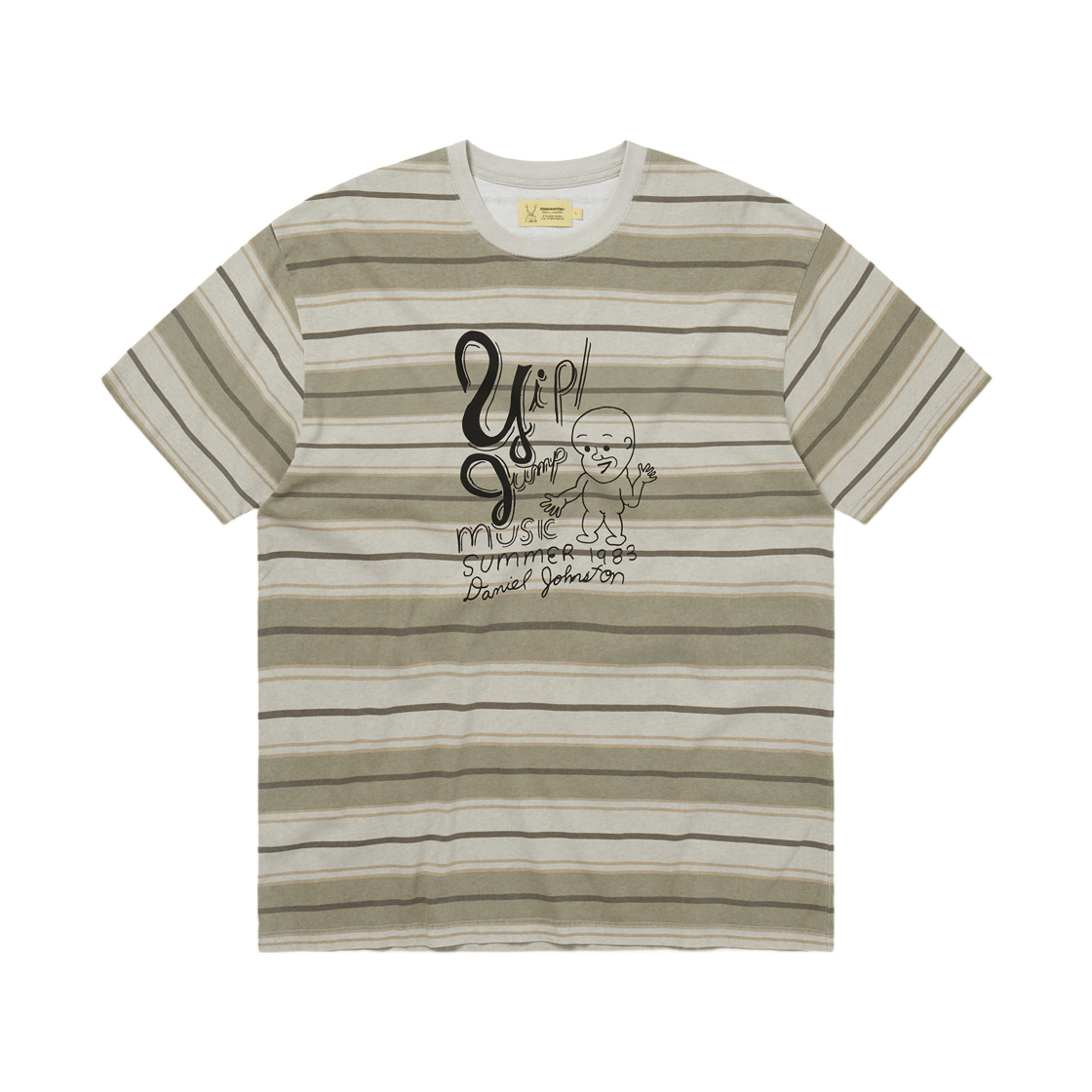 - thisisneverthat x Daniel Johnston Yip Jump Striped T-Shirt Beige