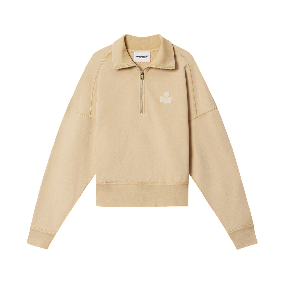 SW0093FA-D1M04E-10LC (W) Isabel Marant Ross Sweatshirt Cotton Stand Up Collar Light Ochre