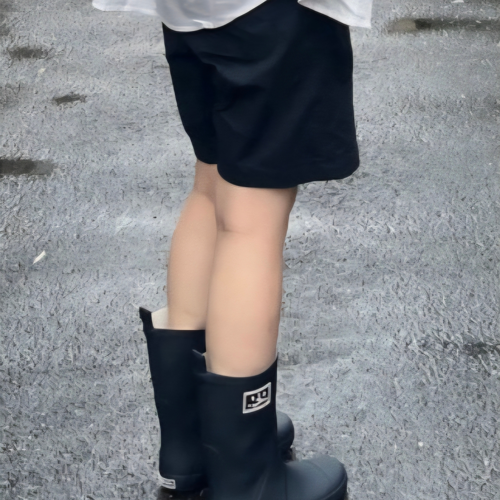 Bensimon BSM Rain Boots Mid Midnight Navy 착용 스타일