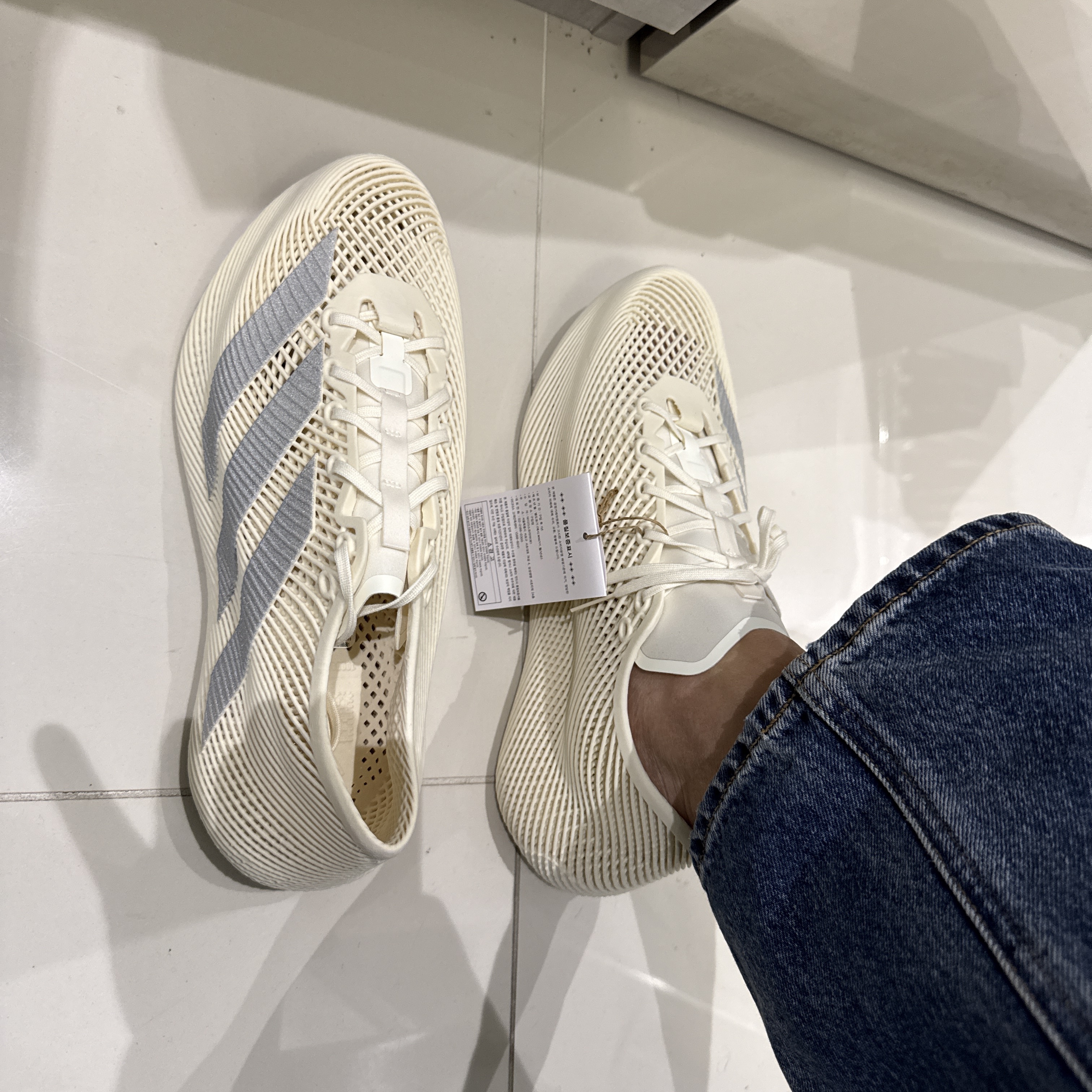 Adidas Climacool Laced Off White Silver Metallic 착용 스타일 - 1