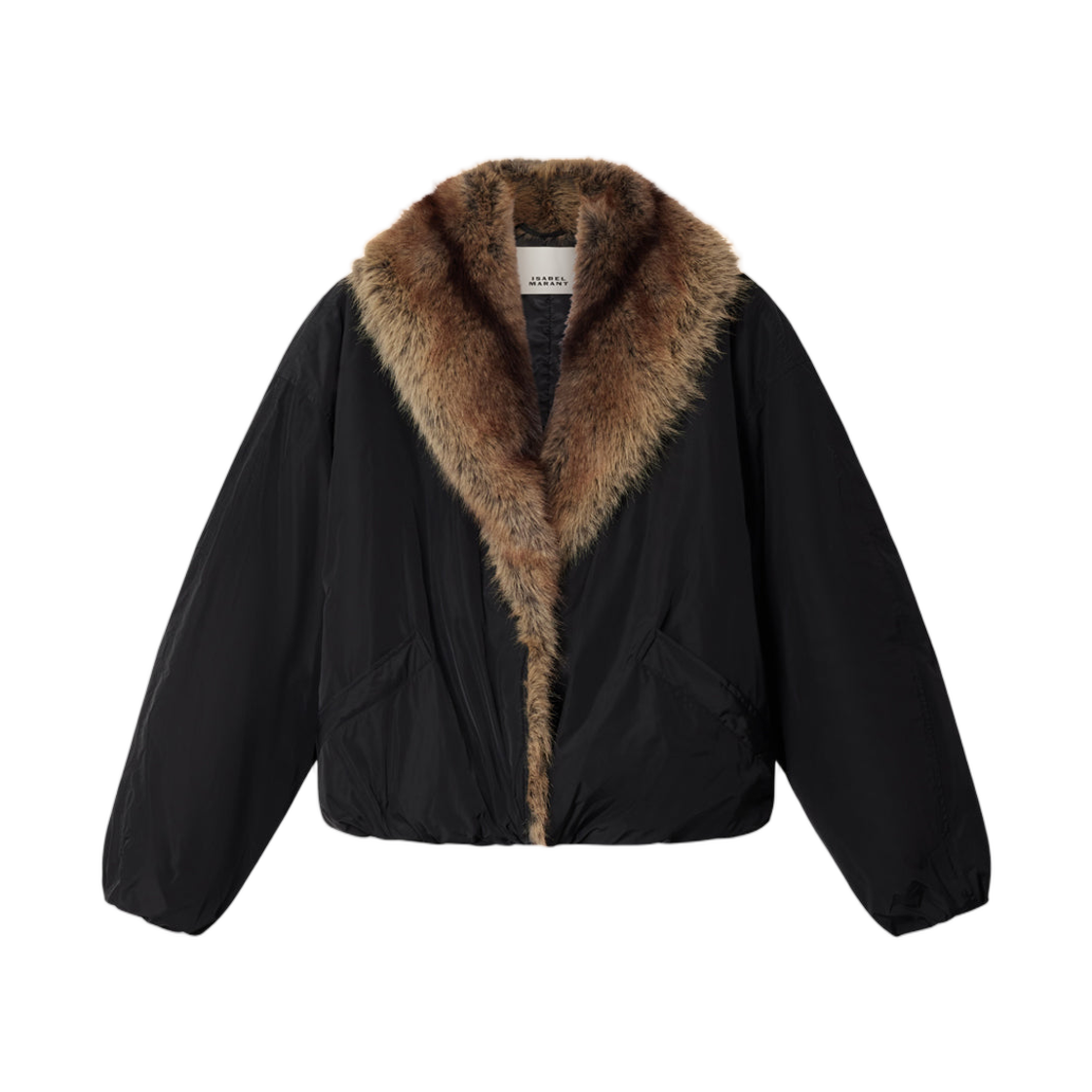 VE0606FA-D1C01I-01BK (W) Isabel Marant Charone Short Parka with Faux Fur Lining Jacket Black