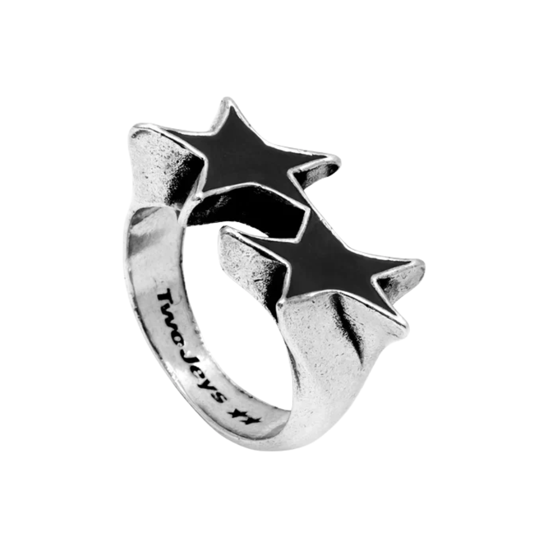 투제이스 아이콘 블랙 에나멜드 싱글 링 실버 - 26FW(Twojeys Icon Black Enameled Single Ring Silver - 26FW) - 2