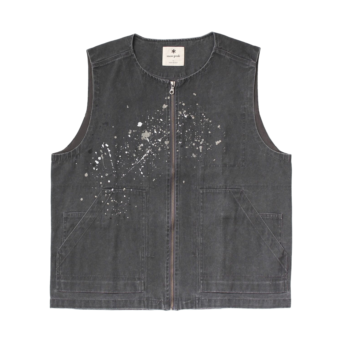 스노우 피크 설퍼 다이드 페이드 페인티드 베스트 차콜(Snow Peak Sulfur Dyed Fade Painted Vest Charcoal)