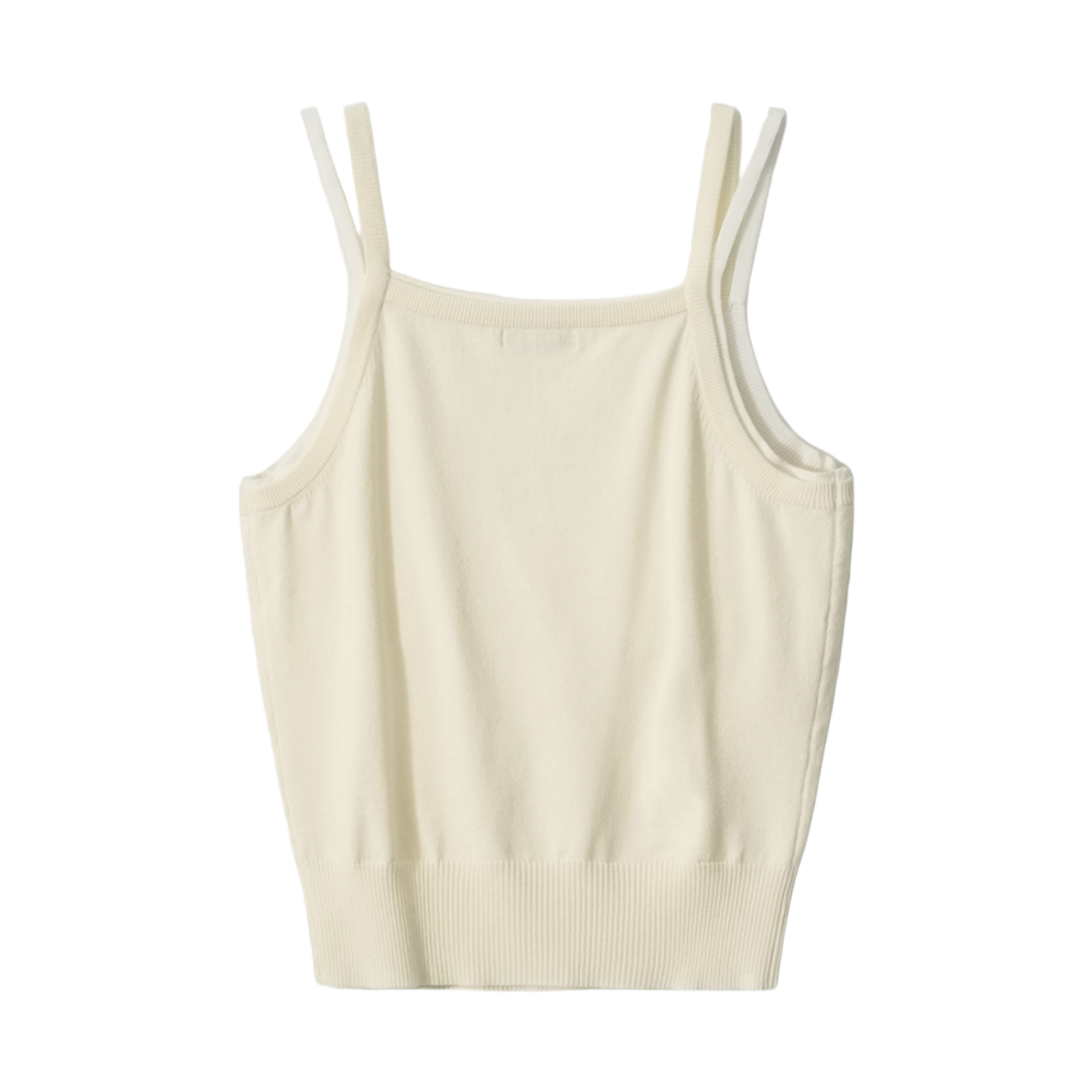 (W) 아비에무아 레이어드 버튼 디테일 슬리브리스 니트 탑 크림((W) Aviemuah Layered Button Detail Sleeveless Knit Top Cream) - 2
