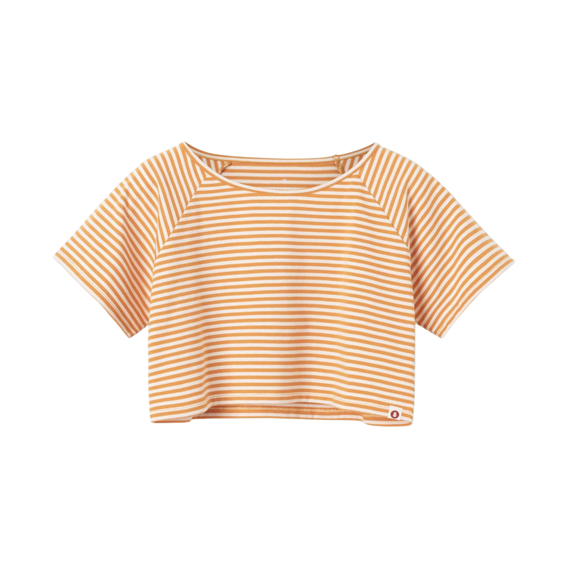 부디 무드라 벨리 숏슬리브 스트라이프 오렌지 멀티(Budhi Mudra Belly Short Sleeve Stripe Orange Multi)