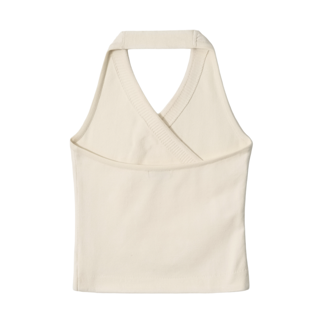 (W) 아비에무아 소프트 커브드 니트 홀터 탑 크림((W) Aviemuah Soft Curved Knit Halter Top Cream) - 2