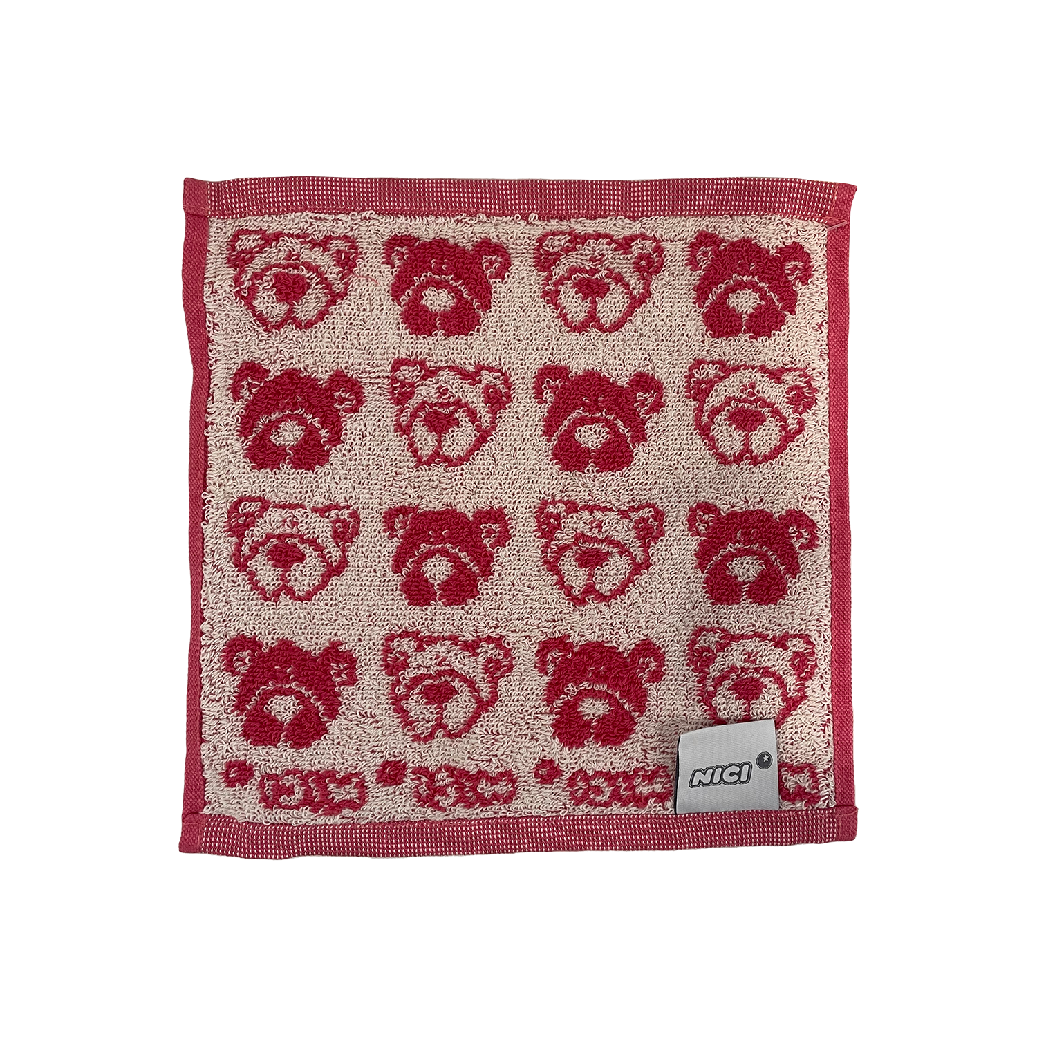니키 곰 핸드타월 핑크패턴 25x25cm(NICI Bear Hand Towel Pink Pattern 25 x 25 cm) - 2