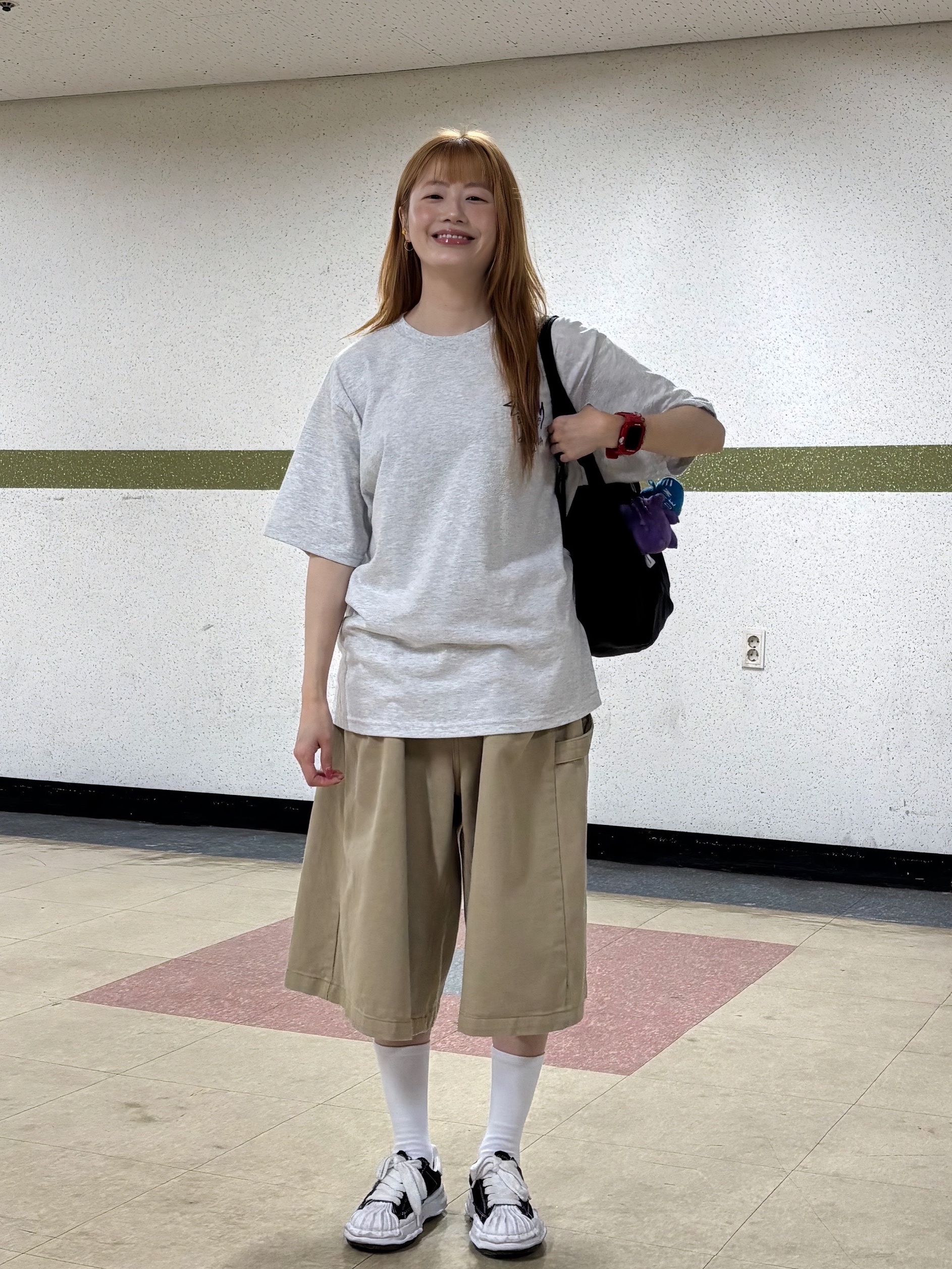 Stussy Big Love T-Shirt Ash Heather, Maison Mihara Yasuhiro Blakey OG Sole Canvas Low-top Sneakers Black White 착용 스타일 - 9
