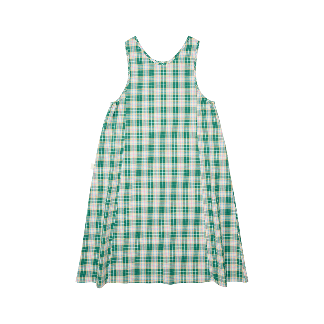 고트 체크 롱 베스트 드레스 체크 그린((W) GORT Check Long Vest Dress Check Green) - 2