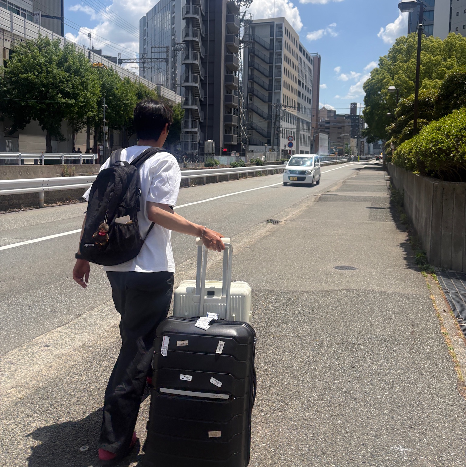 Supreme Backpack Black - 24SS, BAPE ABC Camo College T-Shirt White Green 착용 스타일