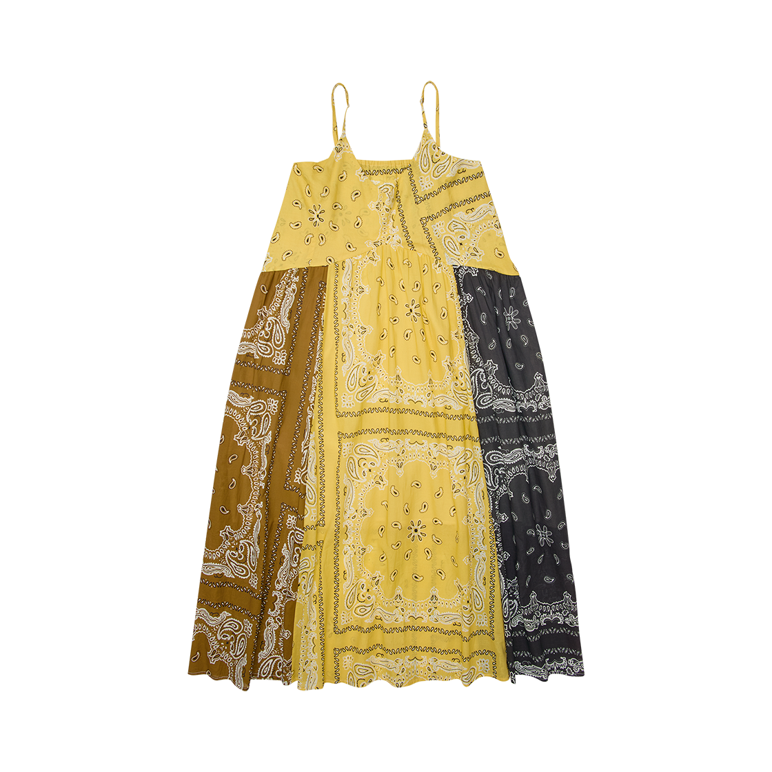 고트 패치워크 반다나 드레스 멀티 옐로우((W) GORT Patchwork Bandana Dress Multi Yellow)