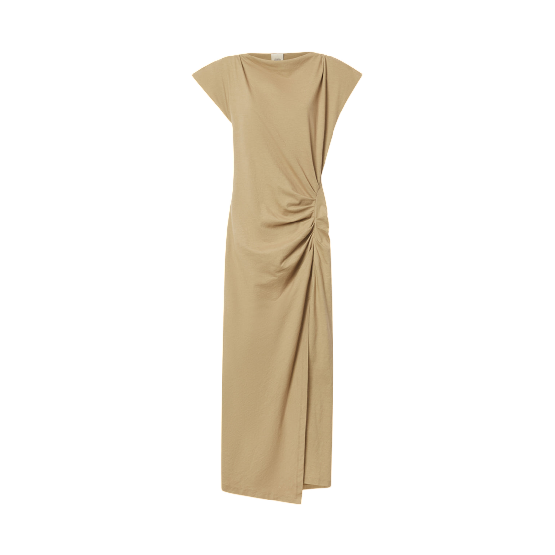 RO0307FA-A1N41I-50LB (W) Isabel Marant Nadela Long Slit Jersey Dress Light Bronze