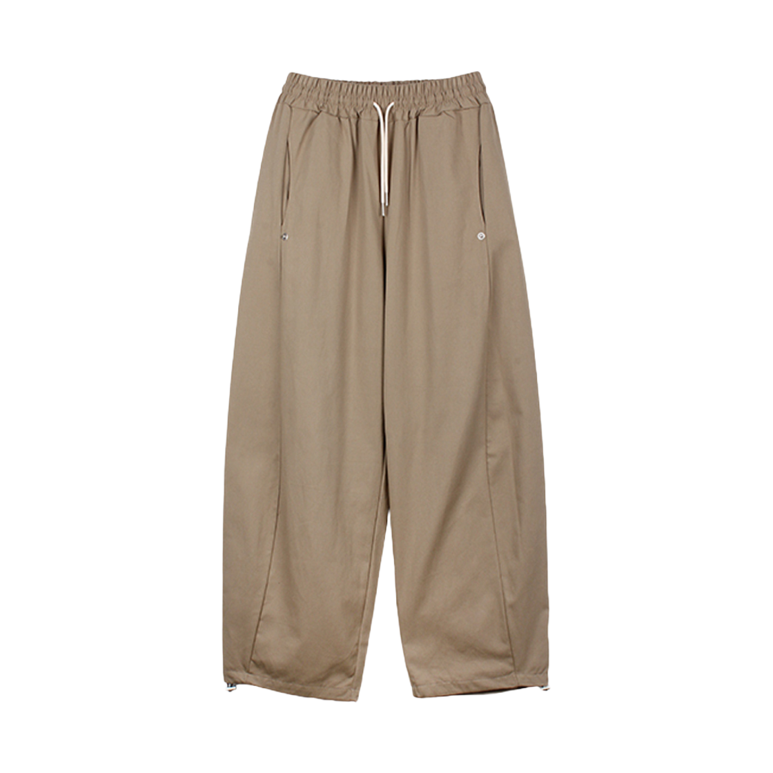 지크립 코튼 벌룬핏 사이드 스냅 와이드 팬츠 베이지(GCLIP Cotton Balloon Fit Side Snap Wide Pants Beige)