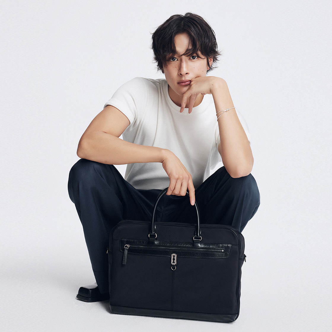 분크 토크 캐빈 크루 빅 스퀘어 토트 라지 블랙(vunque Toque Cabin Crew BIg Square Tote L Black) - 2
