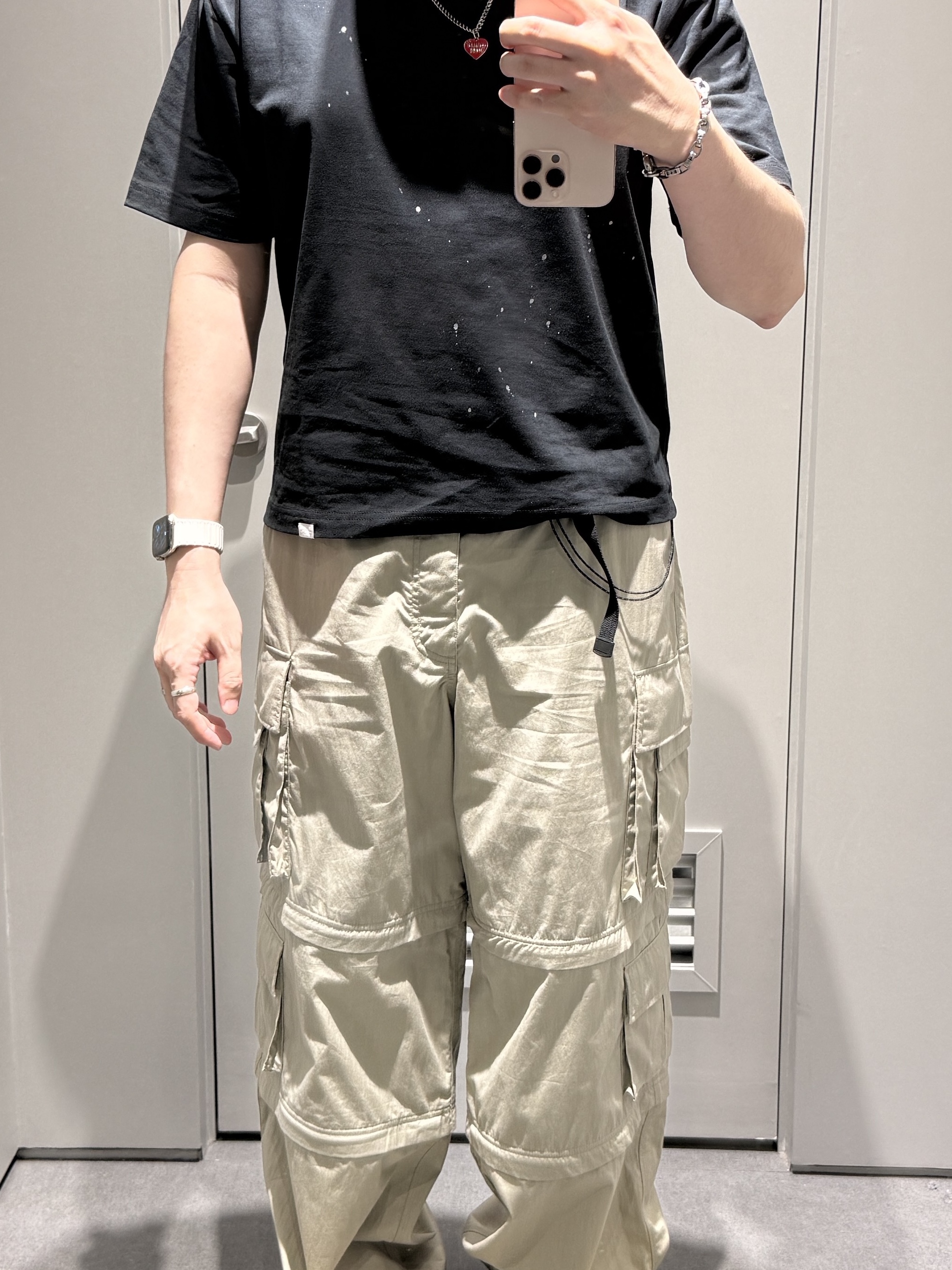 Musinsa Standard x Fit The Size City Leisure Wide Belted Cargo Pants Khaki 착용 스타일