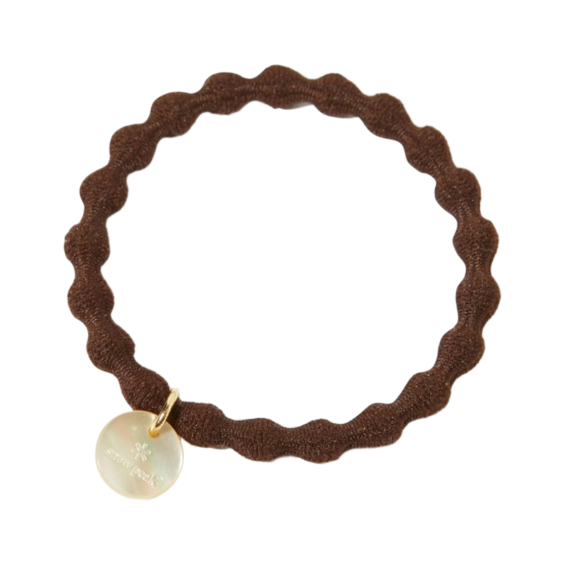 (W) 스노우 피크 로고 참 헤어 타이 브라운((W) Snow Peak Logo Charm Hair Tie Brown)