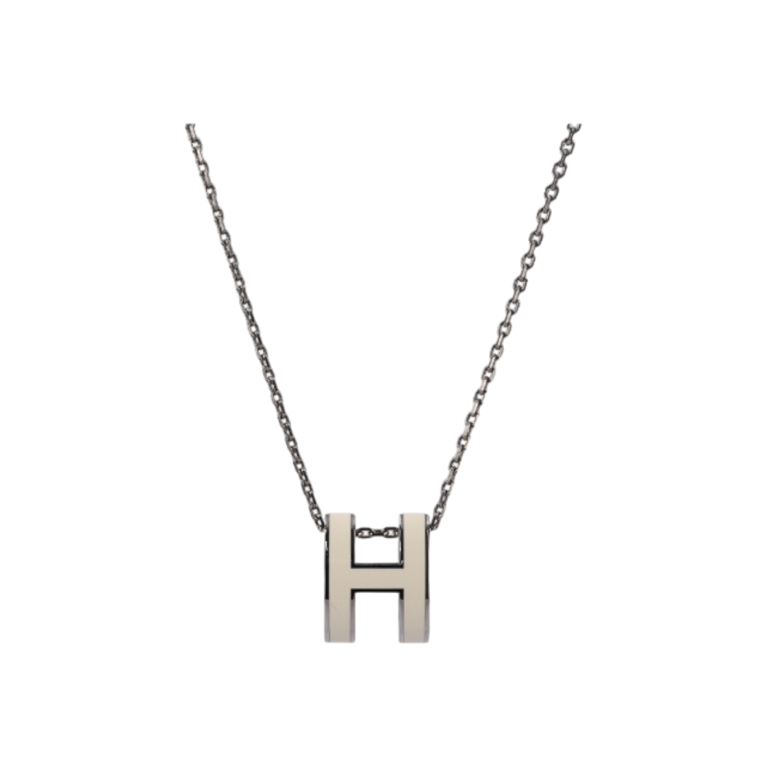 ITELJO9AB79V Hermes H147991FP Mini Pop H Necklace White & Palladium Silver